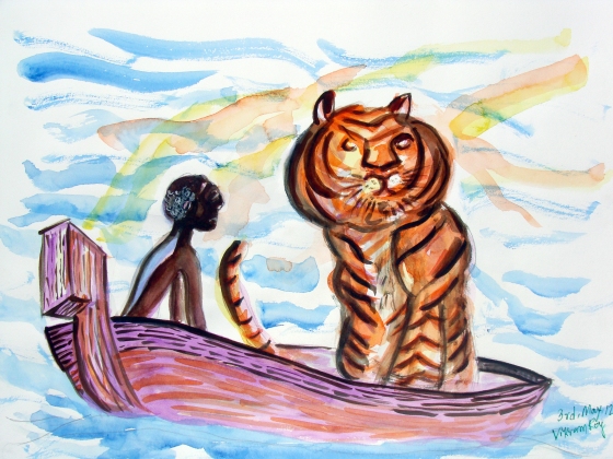 Life of Pi Water Color Illustration 