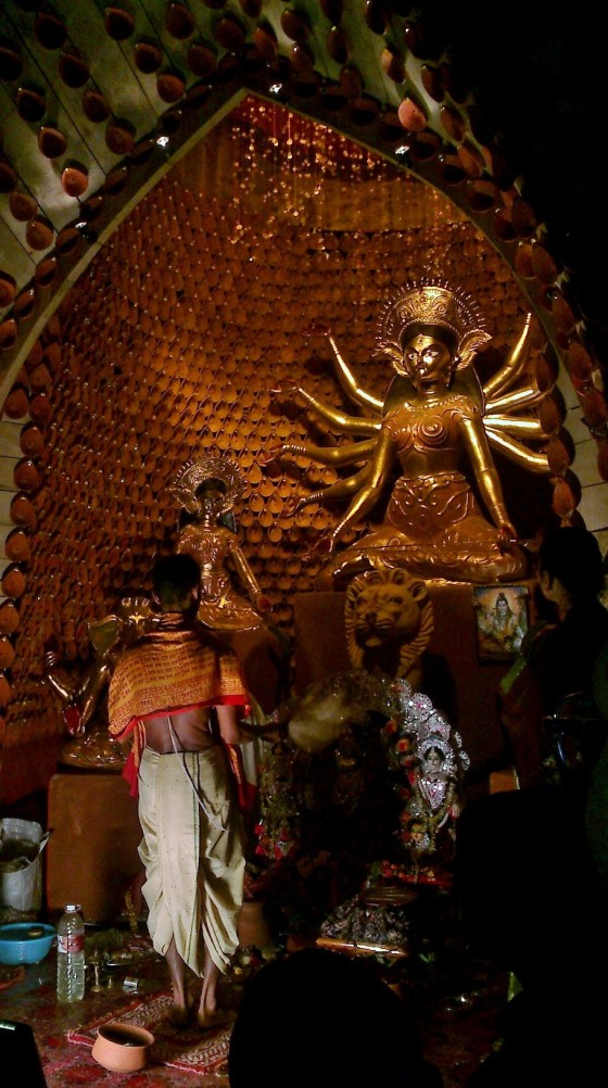 Durga mandap made of one million deepas. Photo: Vikram Roy 2015